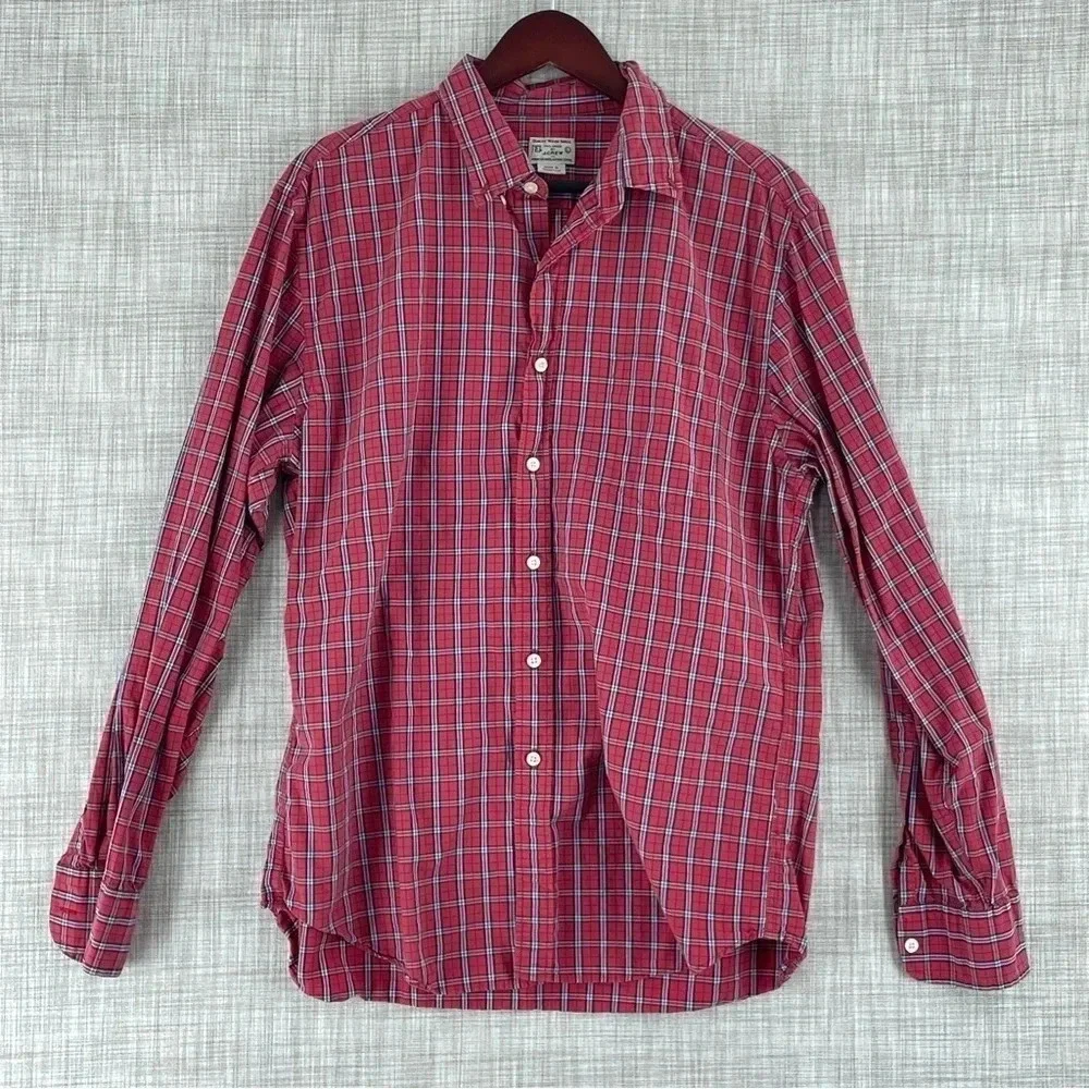 J. Crew Mens Size L Long Sleeve Button Down Shirt 2174